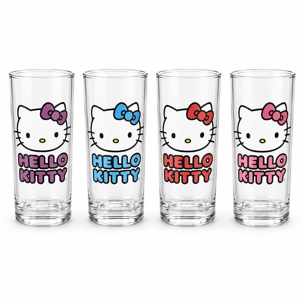 Silver Buffalo Sanrio Hello Kitty 4pc Tumbler 10 Ounces New